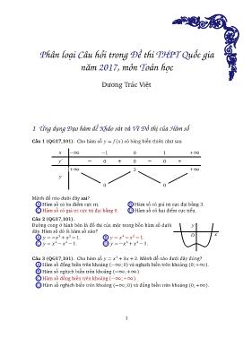 Phân loại câu hỏi trong đề thi THPT Quốc gia năm 2017, môn Toán học - Dương Trác Việt